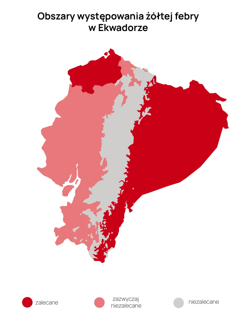 Mapa żółtej febry w Ekwadorze