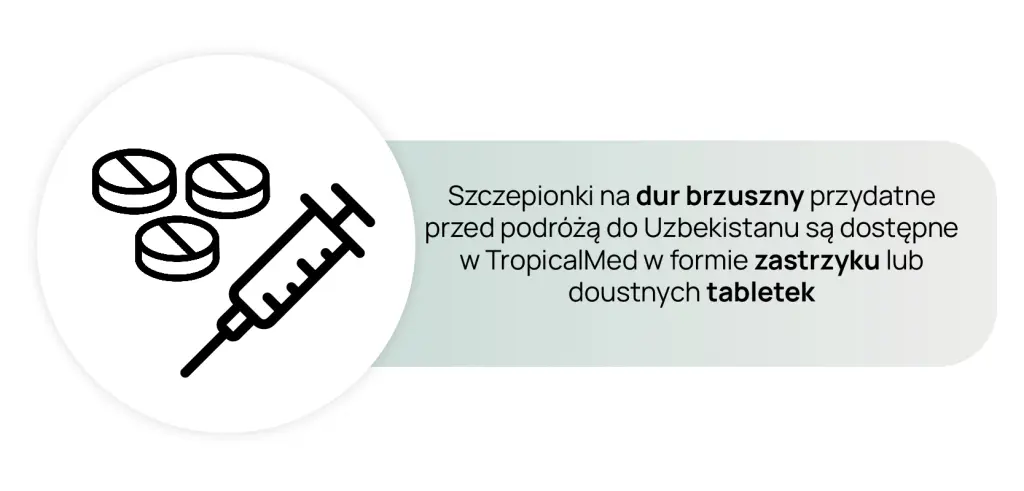 Rodzaje szczepienia na dur brzuszny do Uzbekistanu