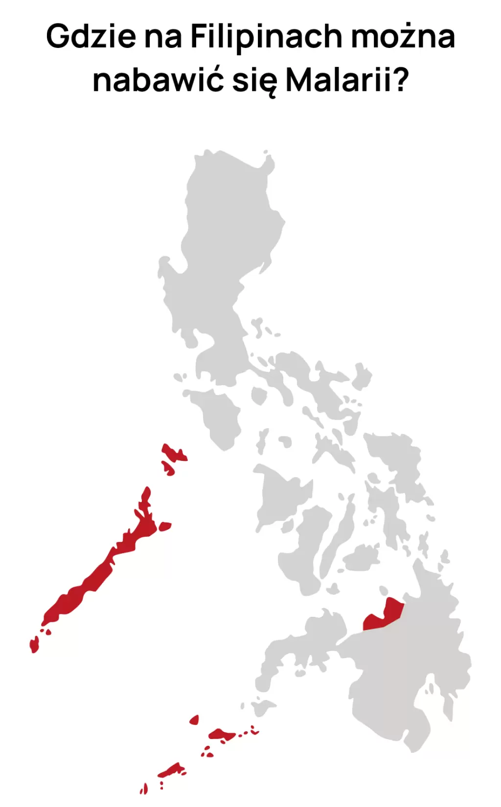 Obszary występowania malarii na Filipinach mapa