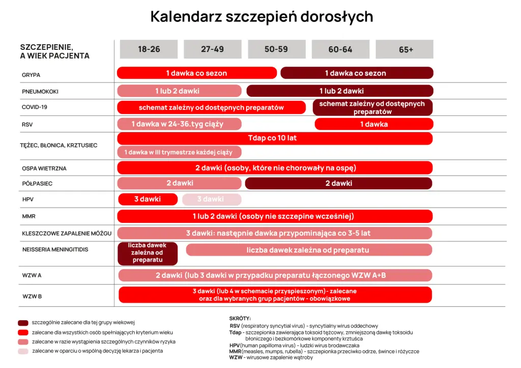 Kalendarz szczepień dorosłych