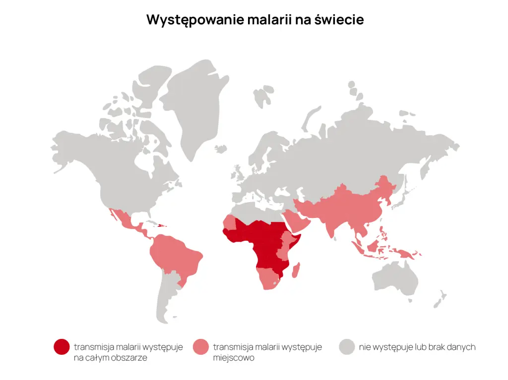 Mapa występowania malarii