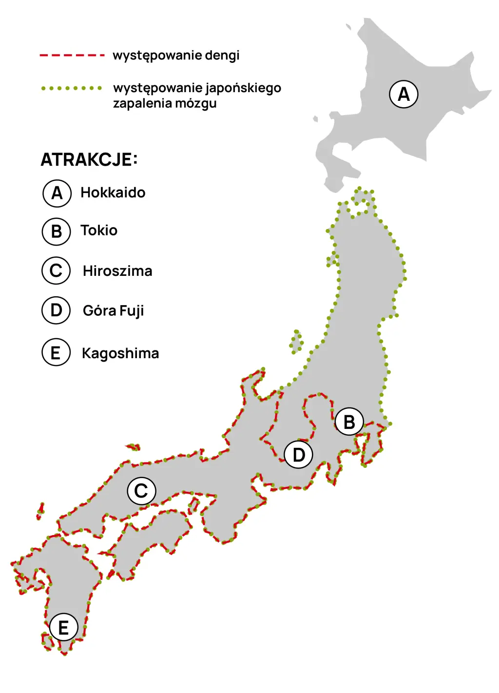 Mapa dengi i JZM w Japonii