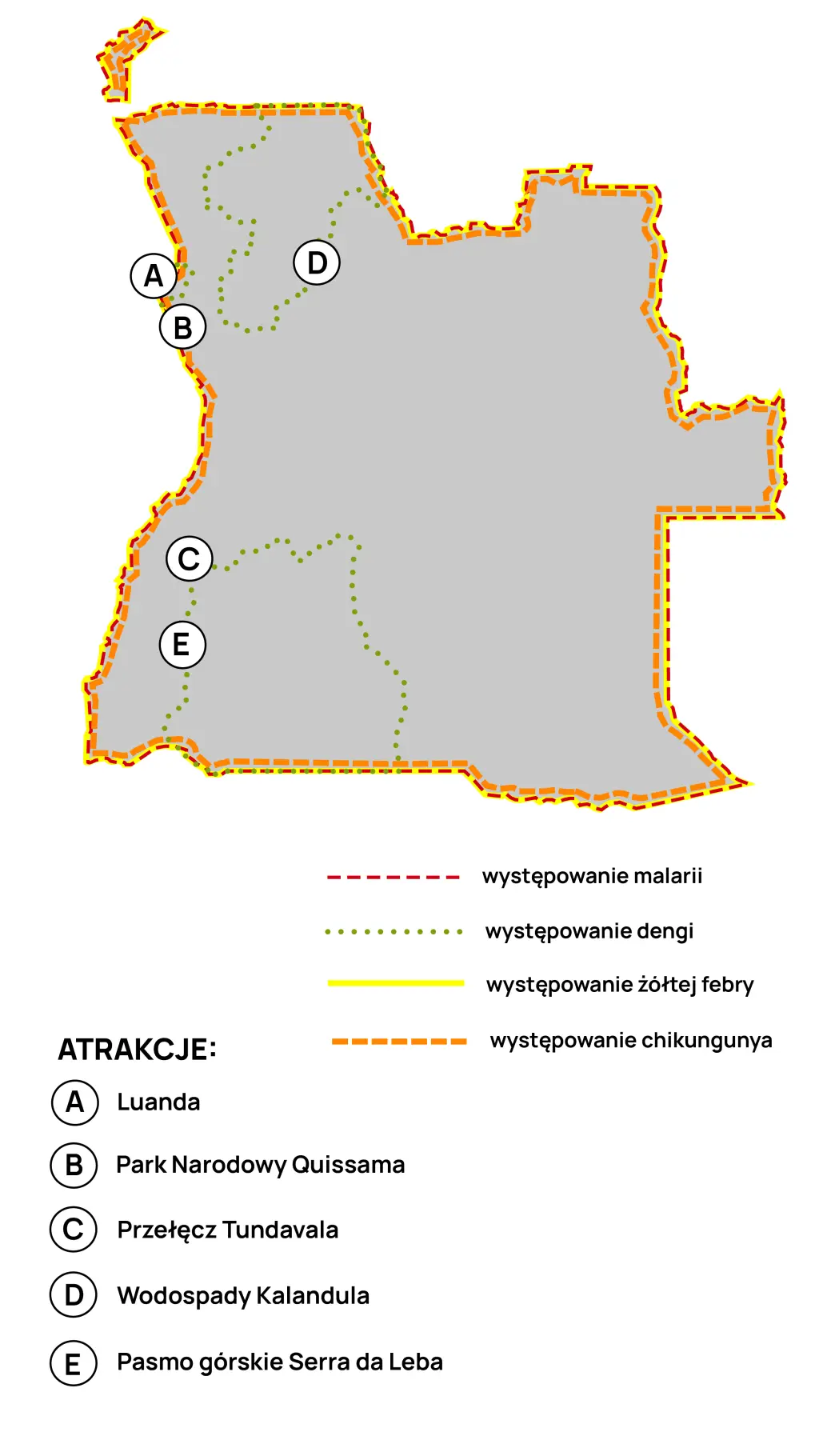 Mapa chorób przenoszonych przez komary w Angoli
