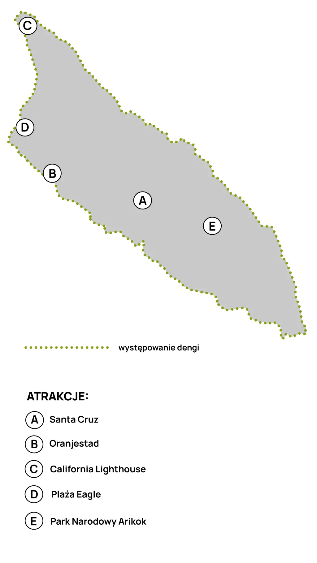 Mapa dengi na Arubie