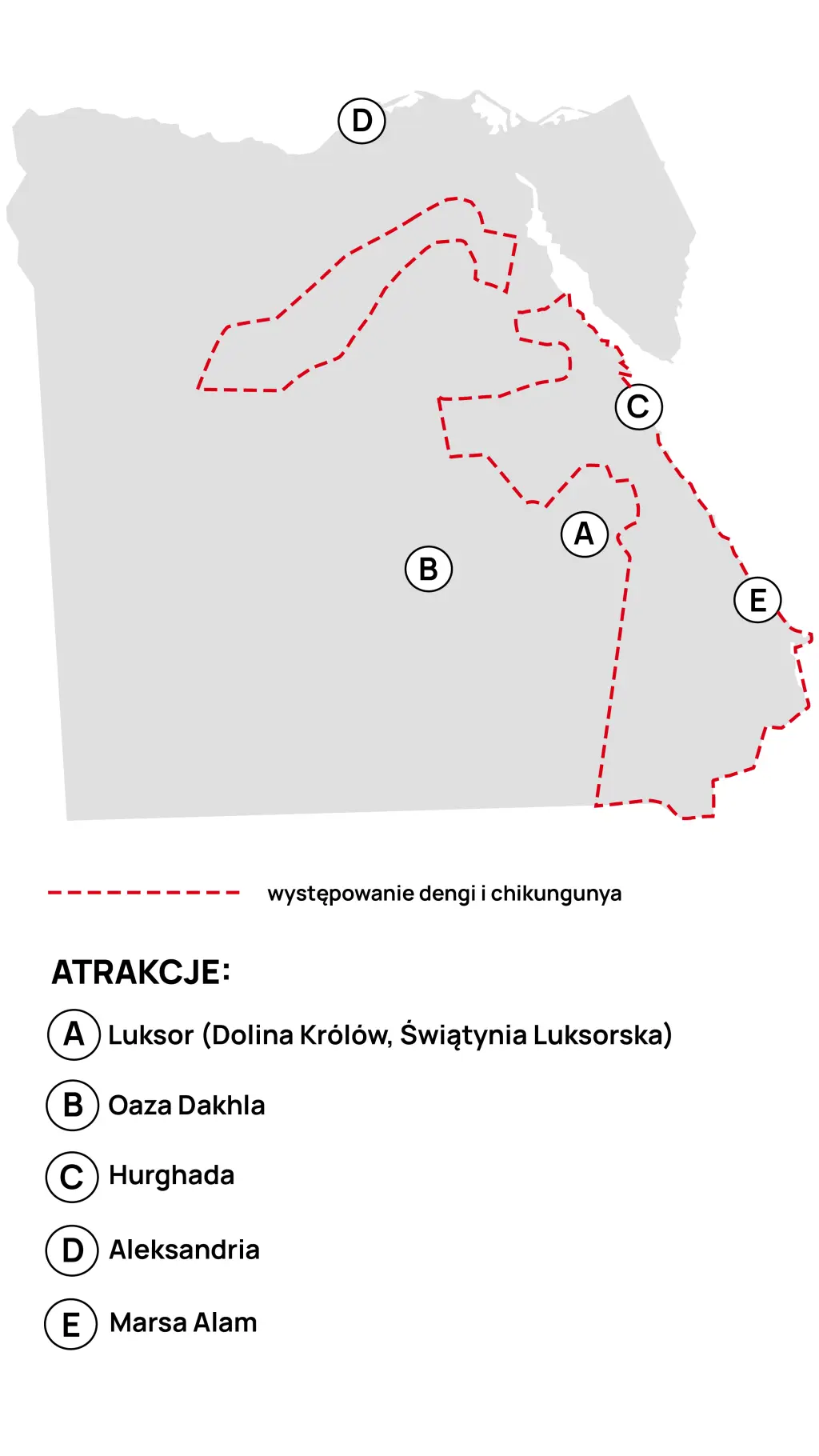 Mapa chikungunyi i dengi w Egipcie