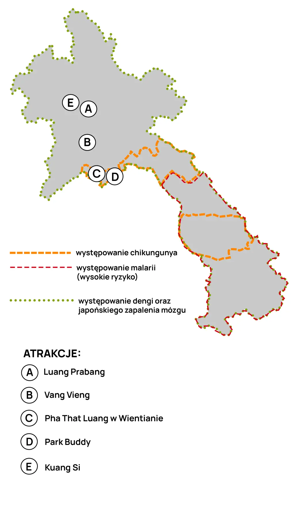 Mapa chorób wektorowych w Laosie
