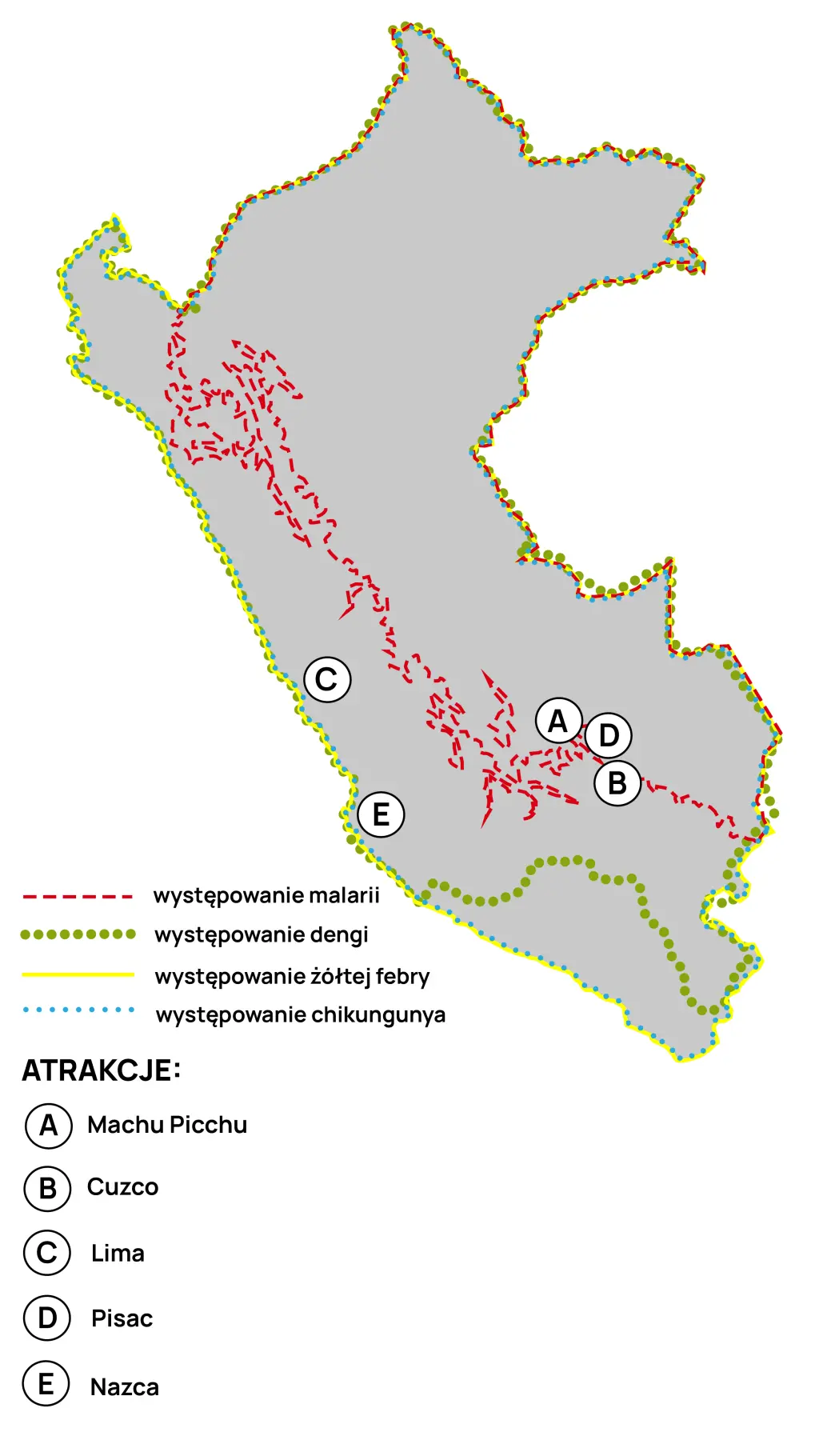Mapa chorób wektorowych w Peru