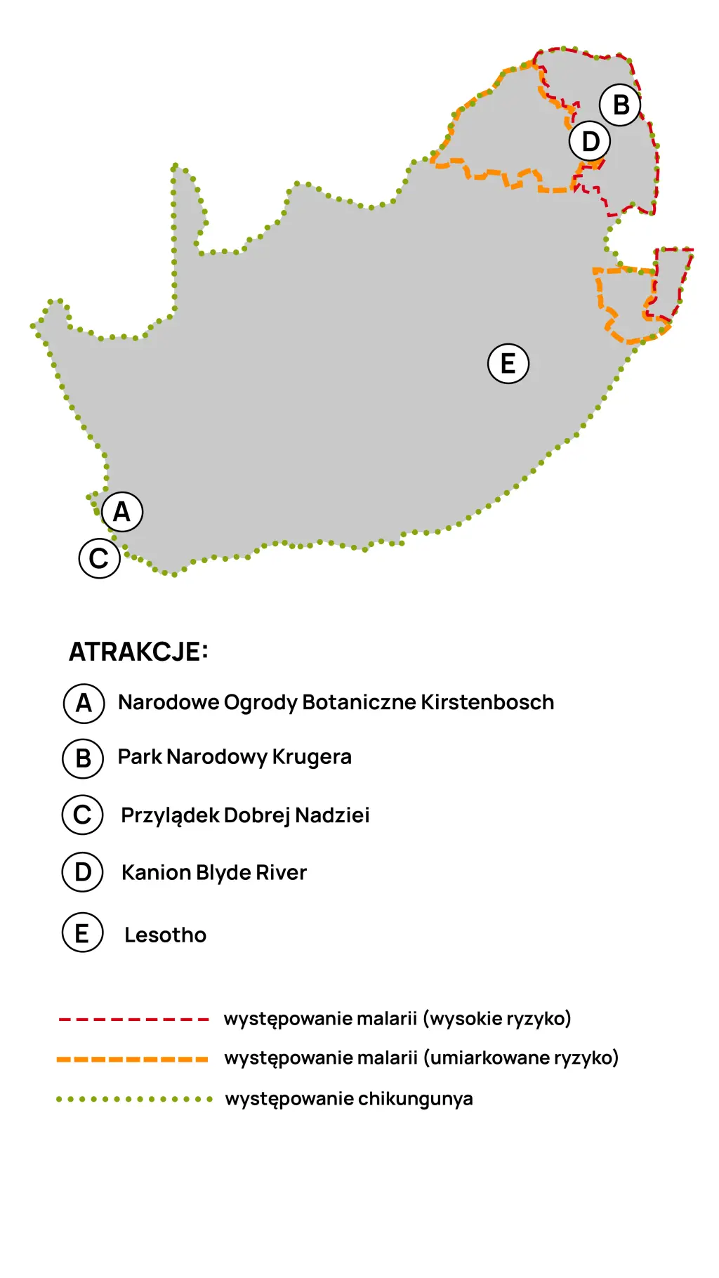 Mapa malarii i chikungunyi w RPA