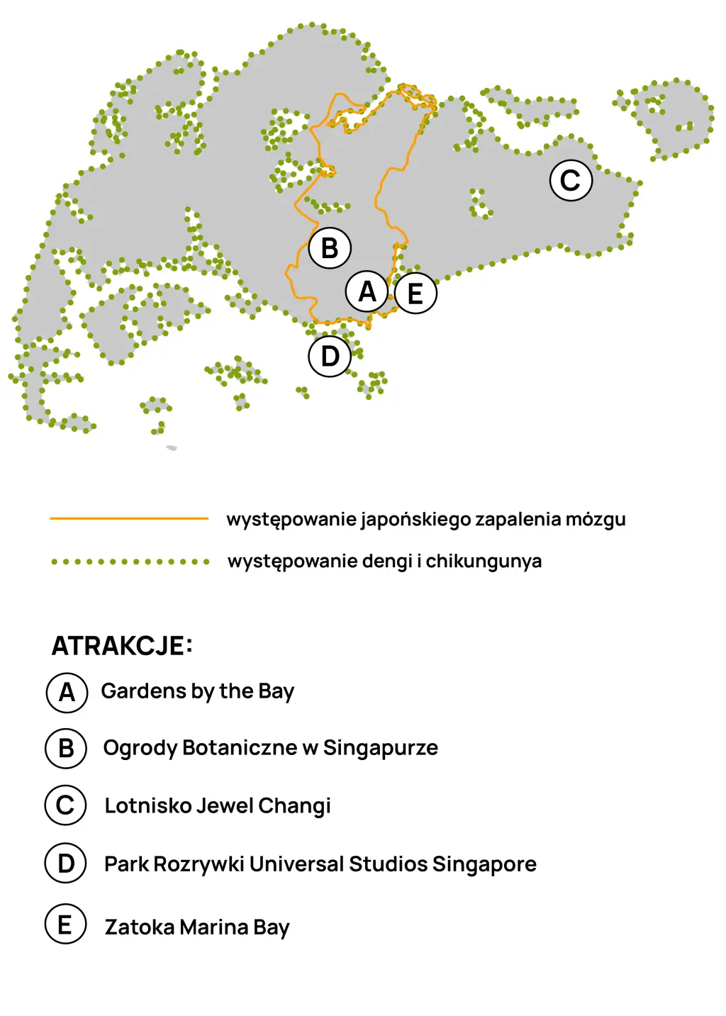 Mapa JZM, dengi i chikungunyi w Singapurze